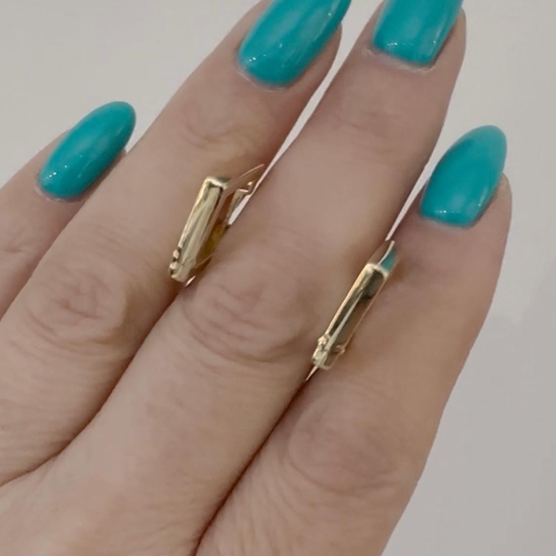 14K Real Gold Square Hoop Earrings Minimalist Everyday Jewelry by Garust