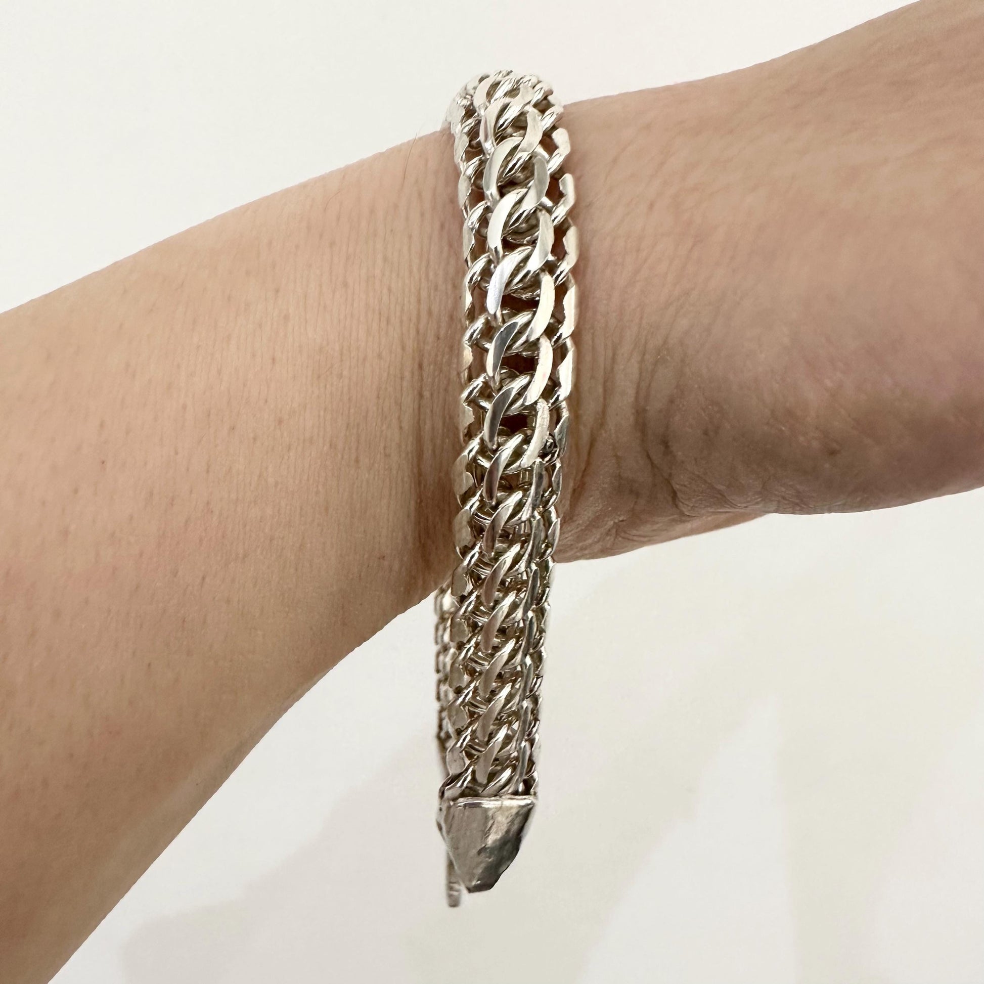 Mens Sterling Silver Chain Bracelet 10 mm Statement Jewelry by Garust
