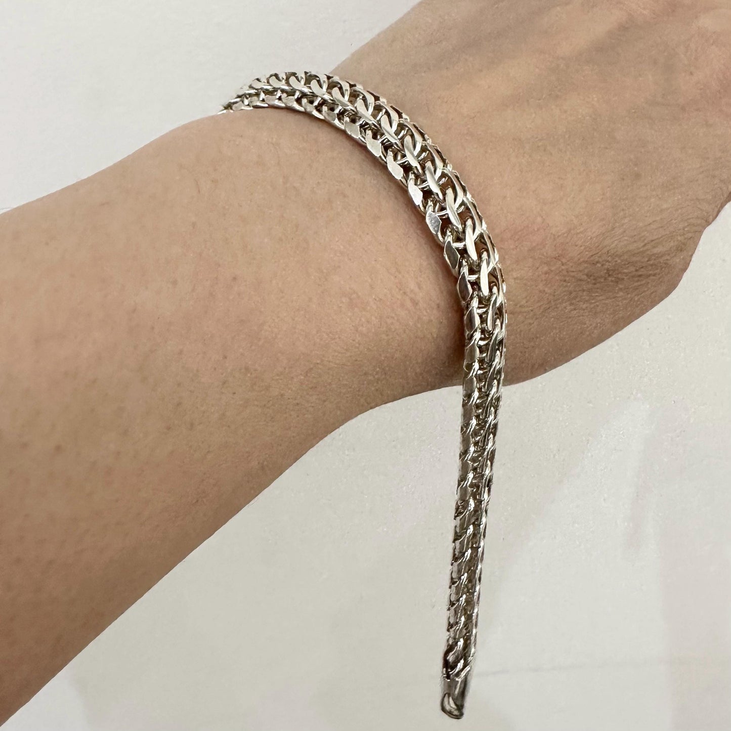 Mens Sterling Silver 925 Wide Chain Bracelet 10 mm Statement Jewelry by Garust