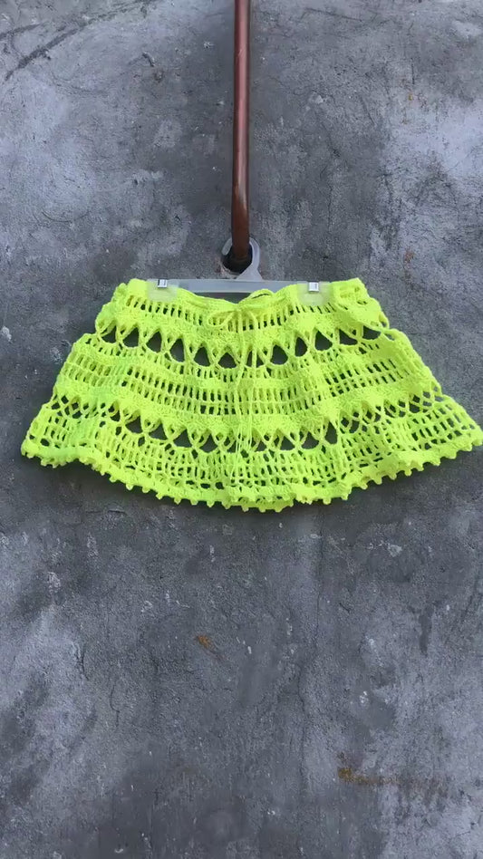 Crochet beach skirt pattern 3 sizes XS S M Crochet skirt woman Fishnet micro mini skirt Beach cover up lace skirt Cover up mesh swim skirt